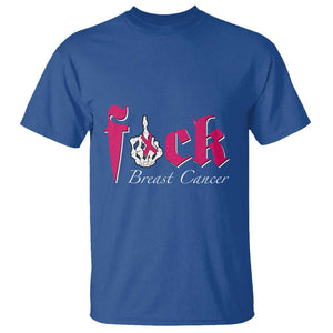 Pink Breast Cancer T Shirt Fuck Cancer Skeleton Hand TS09 Royal Blue Print Your Wear