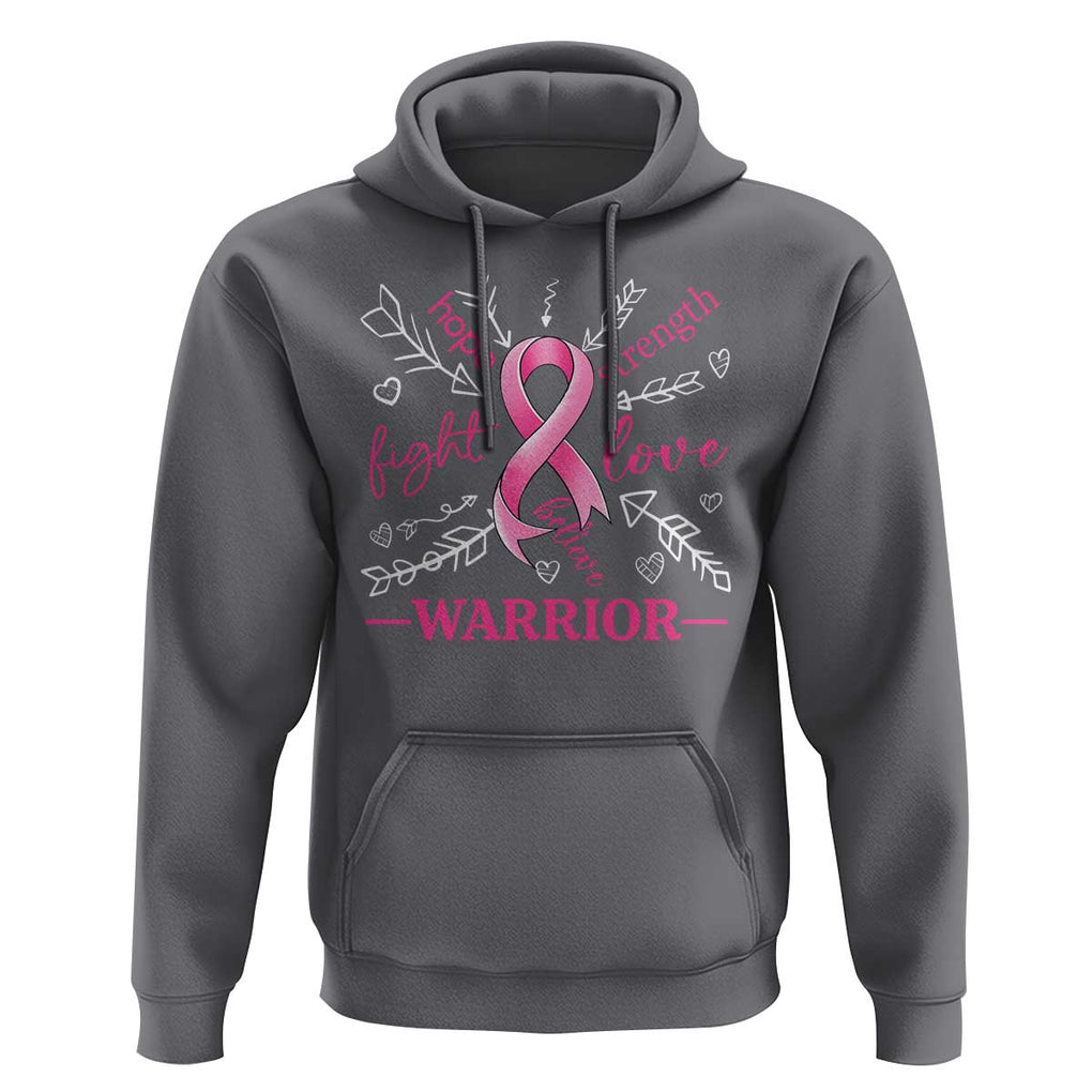 Breast Cancer Warrior Hoodie Love Fight Strength Hope Arrow Pink Ribbon TS09 Charcoal Print Your Wear