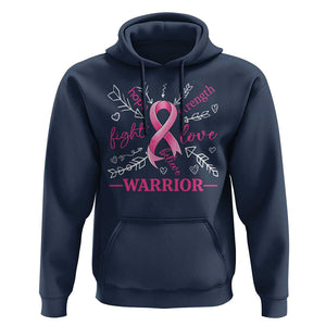 Breast Cancer Warrior Hoodie Love Fight Strength Hope Arrow Pink Ribbon TS09 Navy Print Your Wear