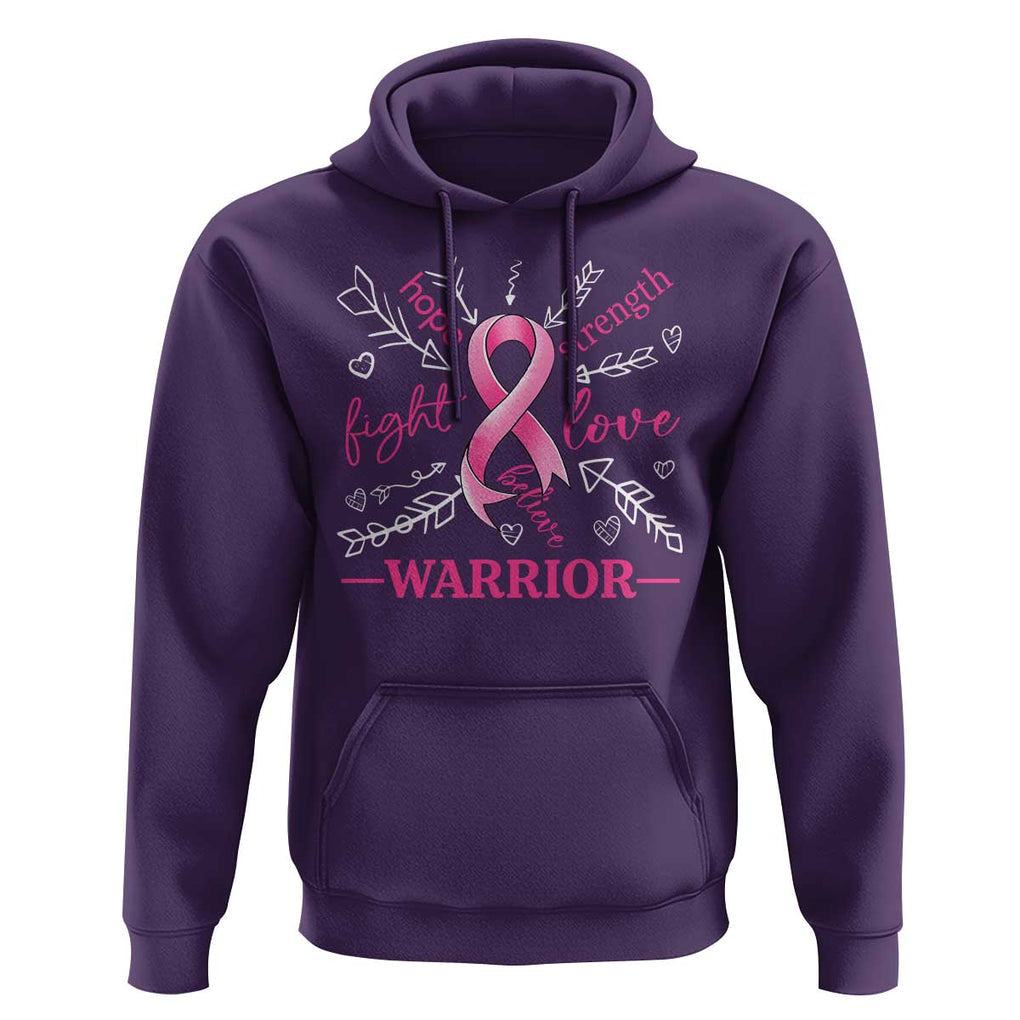 Breast Cancer Warrior Hoodie Love Fight Strength Hope Arrow Pink Ribbon TS09 Purple Print Your Wear