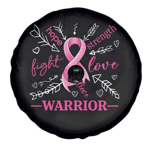 Breast Cancer Warrior Spare Tire Cover Love Fight Strength Hope Arrow Pink Ribbon TS09 Print Your Wear