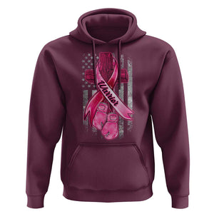 Pink Breast Cancer Hoodie I Am Warrior American Flag TS09 Maroon Print Your Wear