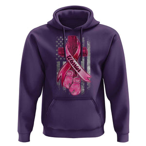 Pink Breast Cancer Hoodie I Am Warrior American Flag TS09 Purple Print Your Wear