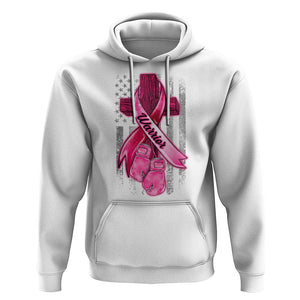 Pink Breast Cancer Hoodie I Am Warrior American Flag TS09 White Print Your Wear