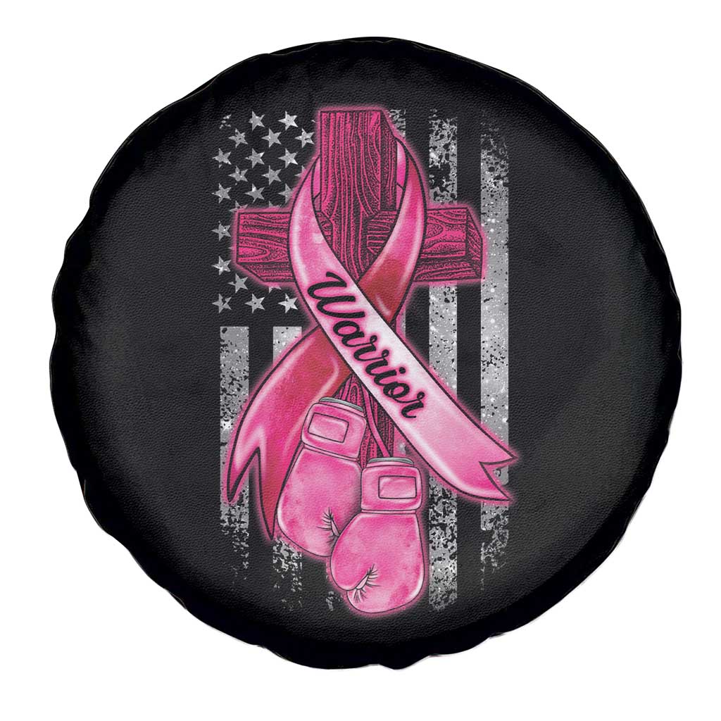 Pink Breast Cancer Spare Tire Cover I Am Warrior American Flag TS09 Print Your Wear