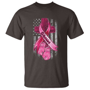 Pink Breast Cancer T Shirt I Am Warrior American Flag TS09 Dark Chocolate Print Your Wear