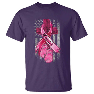 Pink Breast Cancer T Shirt I Am Warrior American Flag TS09 Purple Print Your Wear