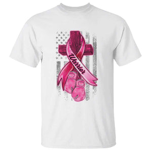 Pink Breast Cancer T Shirt I Am Warrior American Flag TS09 White Print Your Wear