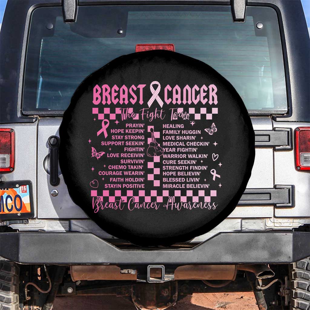 Breast Cancer The Fight Tour Spare Tire Cover TS09 No hole Black Print Your Wear