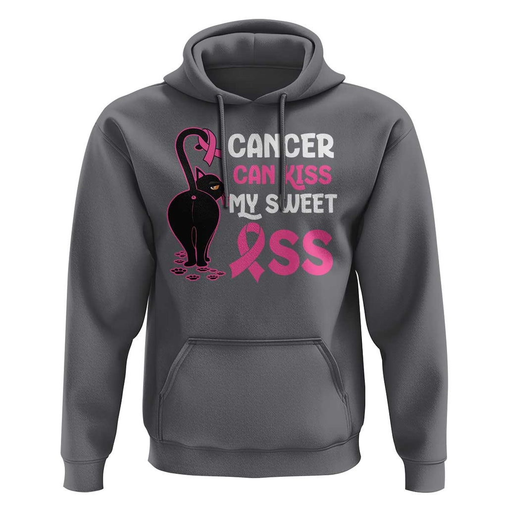 Funny Breast Cancer Hoodie Cancer Can Kiss My Sweet Ass Cool Cat TS09 Charcoal Print Your Wear