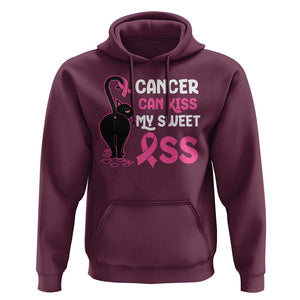 Funny Breast Cancer Hoodie Cancer Can Kiss My Sweet Ass Cool Cat TS09 Maroon Print Your Wear