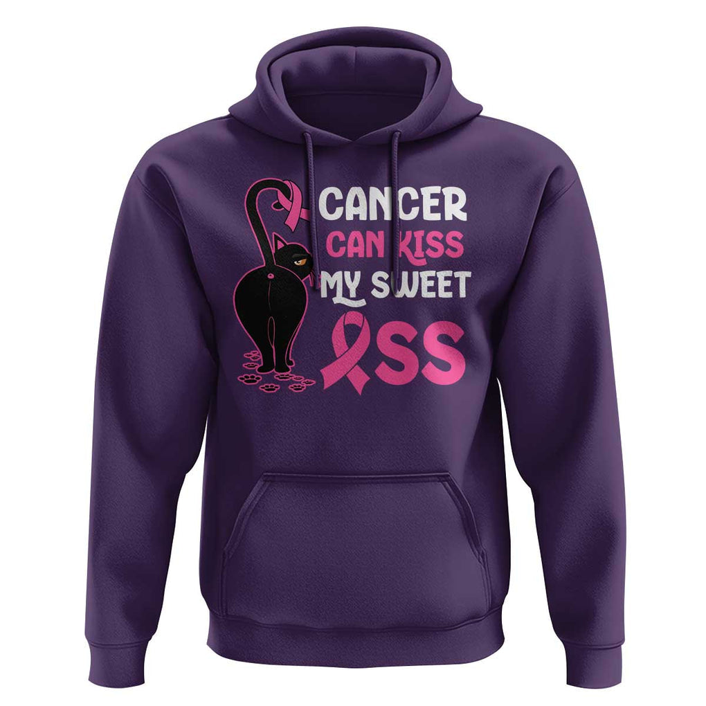 Funny Breast Cancer Hoodie Cancer Can Kiss My Sweet Ass Cool Cat TS09 Purple Print Your Wear