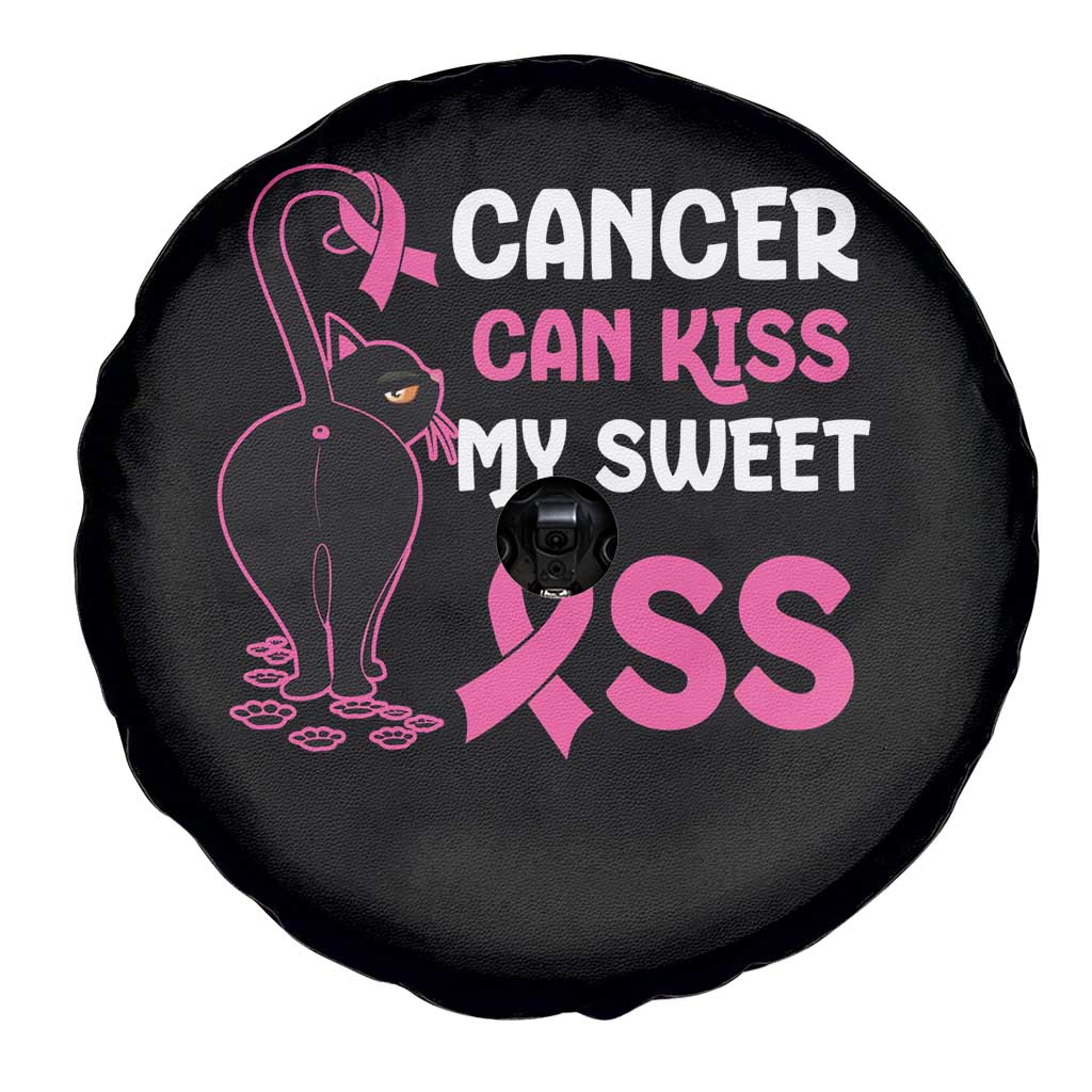 Funny Breast Cancer Spare Tire Cover Cancer Can Kiss My Sweet Ass Cool Cat TS09 Print Your Wear