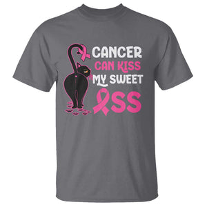 Funny Breast Cancer T Shirt Cancer Can Kiss My Sweet Ass Cool Cat TS09 Charcoal Print Your Wear