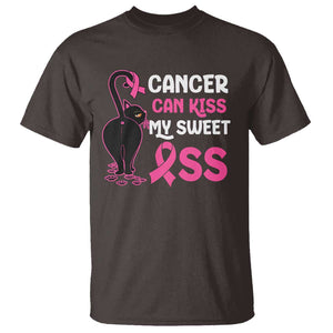 Funny Breast Cancer T Shirt Cancer Can Kiss My Sweet Ass Cool Cat TS09 Dark Chocolate Print Your Wear
