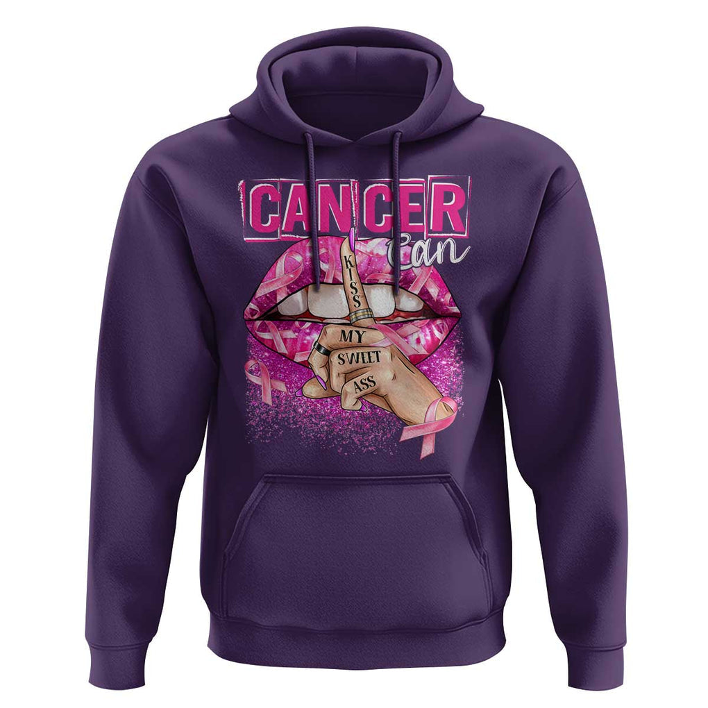 Breast Cancer Hoodie Cancer Can Kiss My Sweet Ass TS09 Purple Print Your Wear
