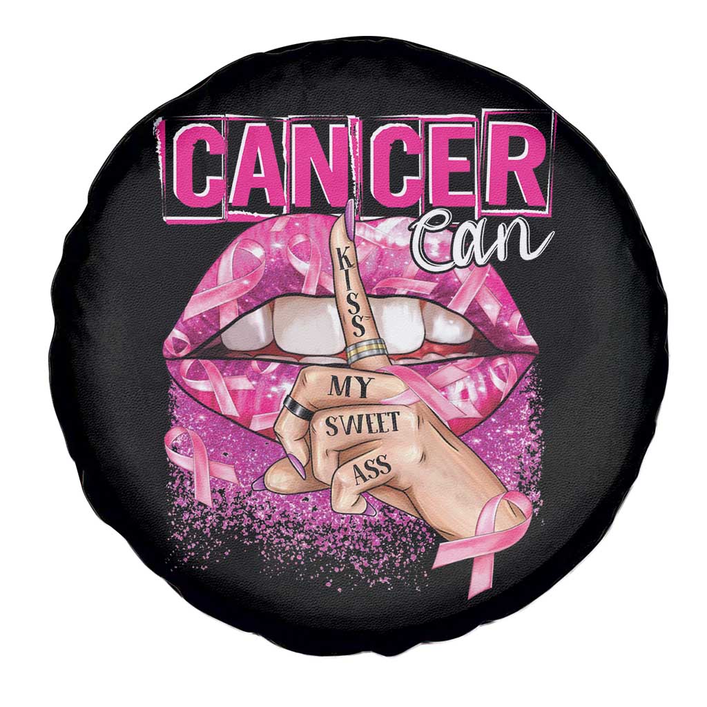 Breast Cancer Spare Tire Cover Cancer Can Kiss My Sweet Ass TS09 Print Your Wear