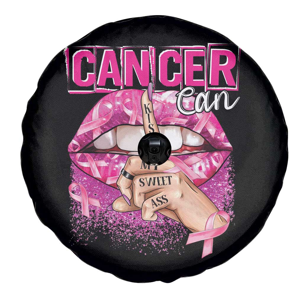 Breast Cancer Spare Tire Cover Cancer Can Kiss My Sweet Ass TS09 Print Your Wear
