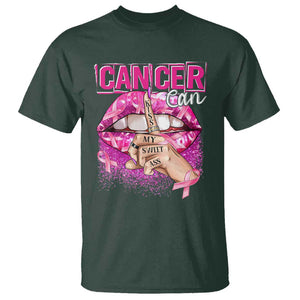 Breast Cancer T Shirt Cancer Can Kiss My Sweet Ass TS09 Dark Forest Green Print Your Wear