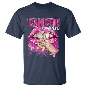 Breast Cancer T Shirt Cancer Can Kiss My Sweet Ass TS09 Navy Print Your Wear
