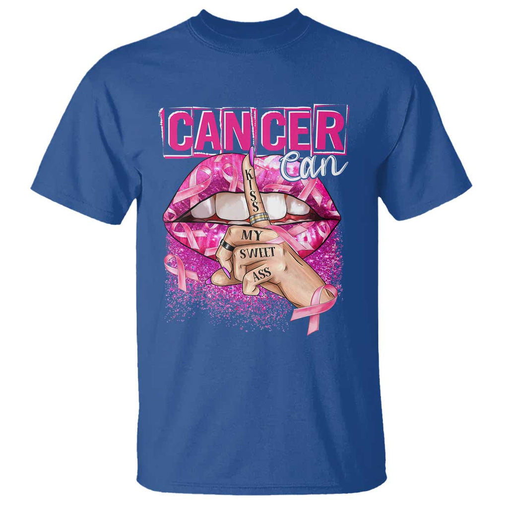 Breast Cancer T Shirt Cancer Can Kiss My Sweet Ass TS09 Royal Blue Print Your Wear
