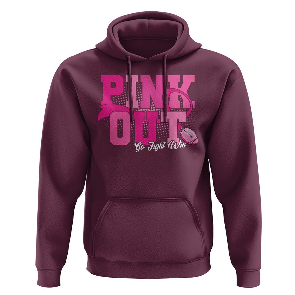 Breast Cancer Hoodie Pink Out Go Fight Win American Football TS09 Maroon Print Your Wear