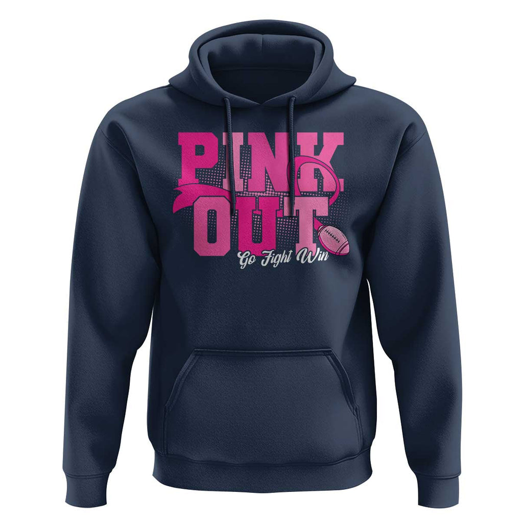 Breast Cancer Hoodie Pink Out Go Fight Win American Football TS09 Navy Print Your Wear