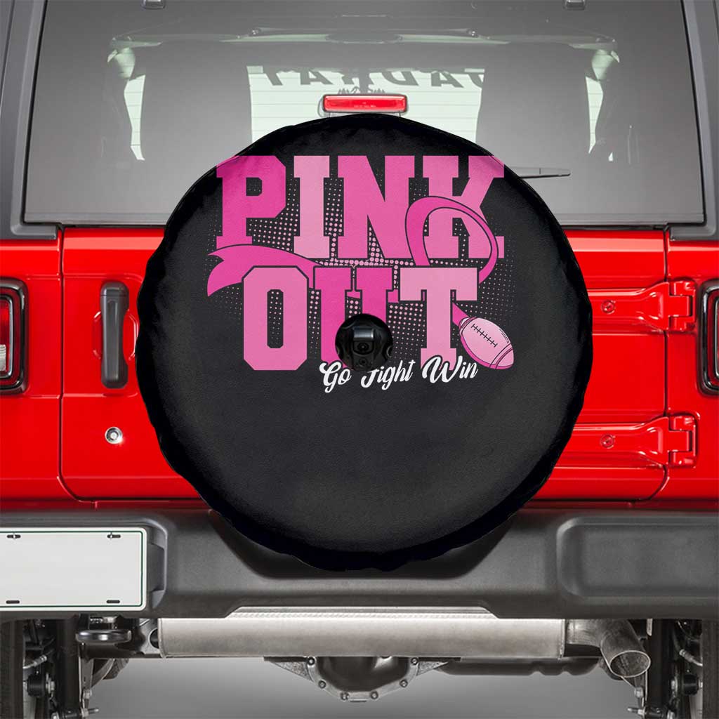Breast Cancer Spare Tire Cover Pink Out Go Fight Win American Football TS09 Black Print Your Wear