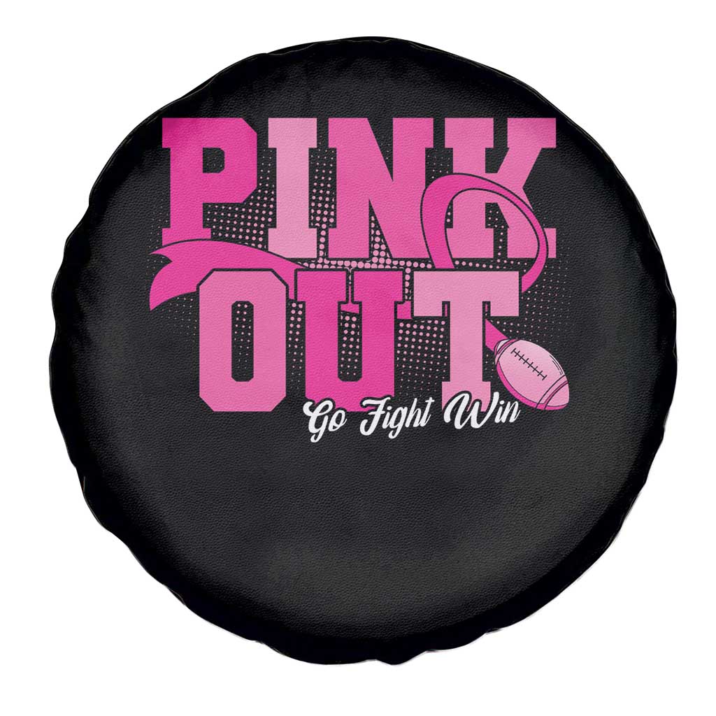 Breast Cancer Spare Tire Cover Pink Out Go Fight Win American Football TS09 Print Your Wear