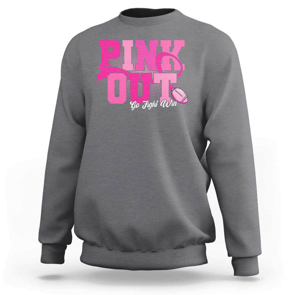 Breast Cancer Sweatshirt Pink Out Go Fight Win American Football TS09 Charcoal Print Your Wear
