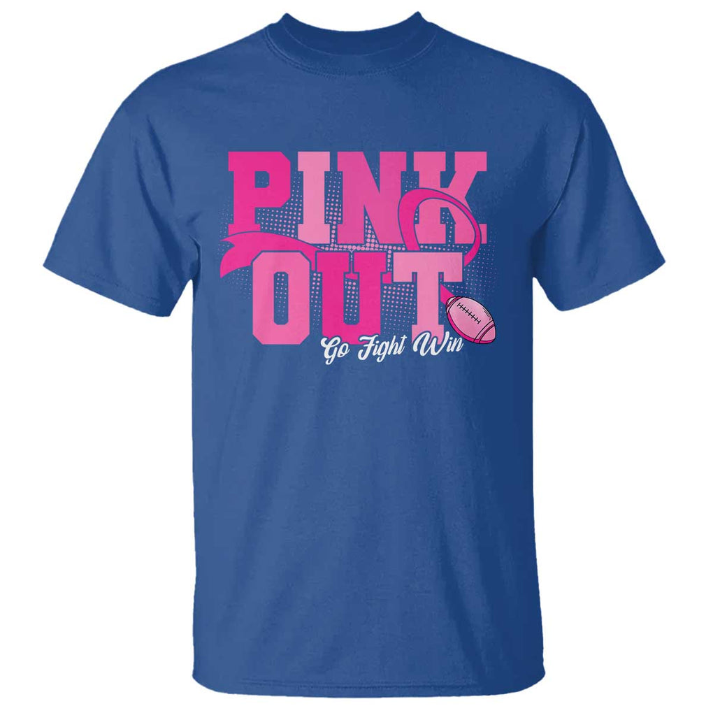 Breast Cancer T Shirt Pink Out Go Fight Win American Football TS09 Royal Blue Print Your Wear