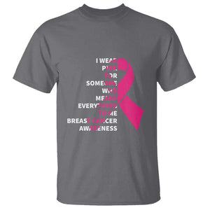 Pink Breast Cancer T Shirt I Wear Pink For Someone Who Means Everything To Me TS09 Charcoal Print Your Wear
