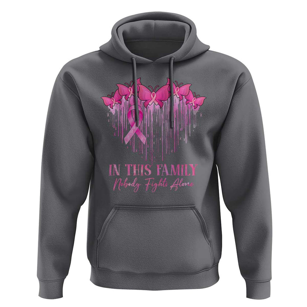 Breast Cancer Hoodie In This Family Nobody Fights Alone TS09 Charcoal Print Your Wear