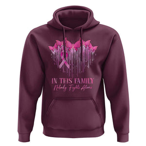 Breast Cancer Hoodie In This Family Nobody Fights Alone TS09 Maroon Print Your Wear