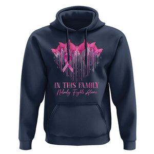 Breast Cancer Hoodie In This Family Nobody Fights Alone TS09 Navy Print Your Wear