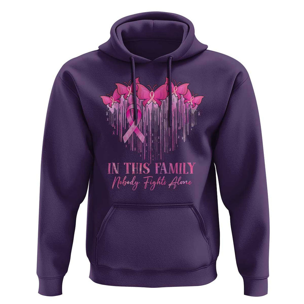 Breast Cancer Hoodie In This Family Nobody Fights Alone TS09 Purple Print Your Wear