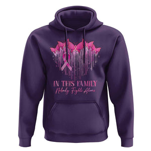 Breast Cancer Hoodie In This Family Nobody Fights Alone TS09 Purple Print Your Wear