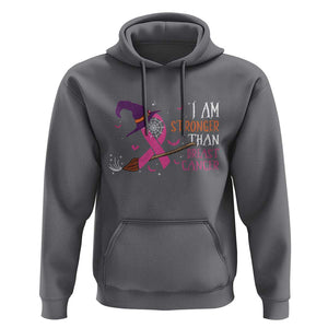 I Am Stronger Than Breast Cancer Halloween Witch Hoodie TS09 Charcoal Print Your Wear