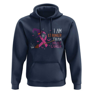 I Am Stronger Than Breast Cancer Halloween Witch Hoodie TS09 Navy Print Your Wear