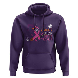 I Am Stronger Than Breast Cancer Halloween Witch Hoodie TS09 Purple Print Your Wear
