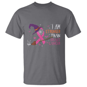 I Am Stronger Than Breast Cancer Halloween Witch T Shirt TS09 Charcoal Print Your Wear