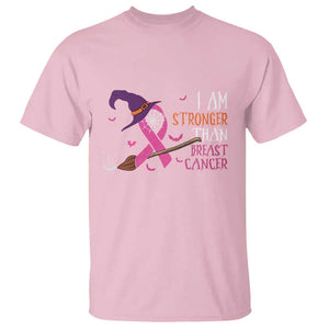 I Am Stronger Than Breast Cancer Halloween Witch T Shirt TS09 Light Pink Print Your Wear