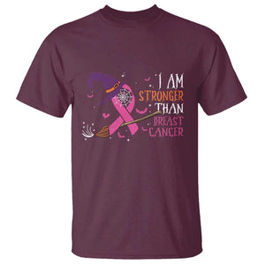 I Am Stronger Than Breast Cancer Halloween Witch T Shirt TS09 Maroon Print Your Wear
