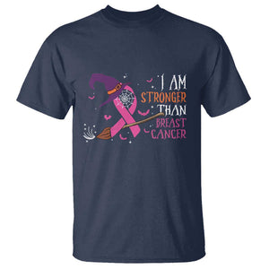 I Am Stronger Than Breast Cancer Halloween Witch T Shirt TS09 Navy Print Your Wear