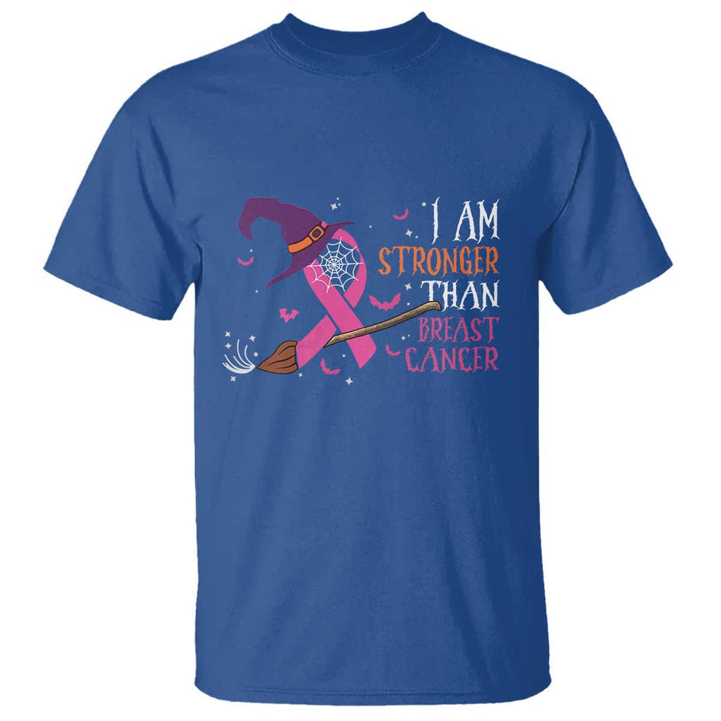 I Am Stronger Than Breast Cancer Halloween Witch T Shirt TS09 Royal Blue Print Your Wear