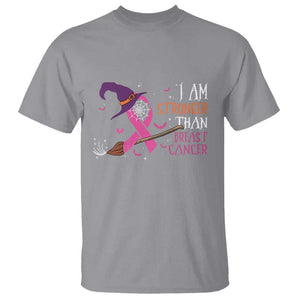 I Am Stronger Than Breast Cancer Halloween Witch T Shirt TS09 Sport Gray Print Your Wear
