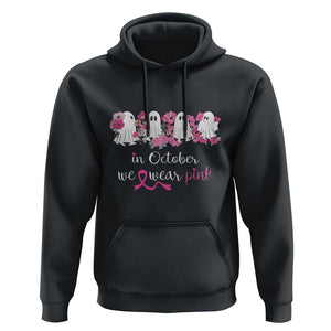 Pink Breast Cancer Hoodie In October We Wear Pink Pink Ghost Halloween TS09 Black Print Your Wear