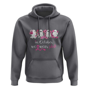 Pink Breast Cancer Hoodie In October We Wear Pink Pink Ghost Halloween TS09 Charcoal Print Your Wear