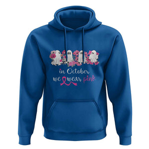 Pink Breast Cancer Hoodie In October We Wear Pink Pink Ghost Halloween TS09 Royal Blue Print Your Wear
