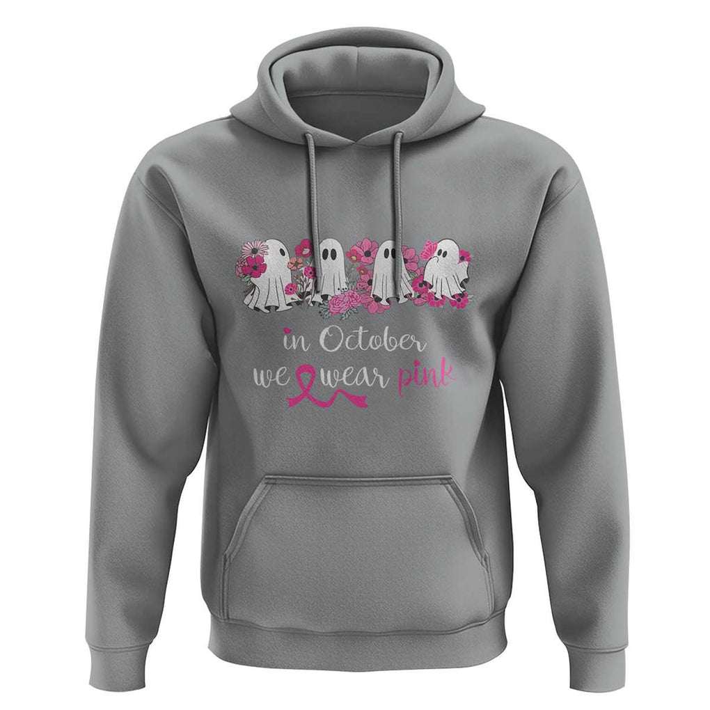 Pink Breast Cancer Hoodie In October We Wear Pink Pink Ghost Halloween TS09 Sport Gray Print Your Wear